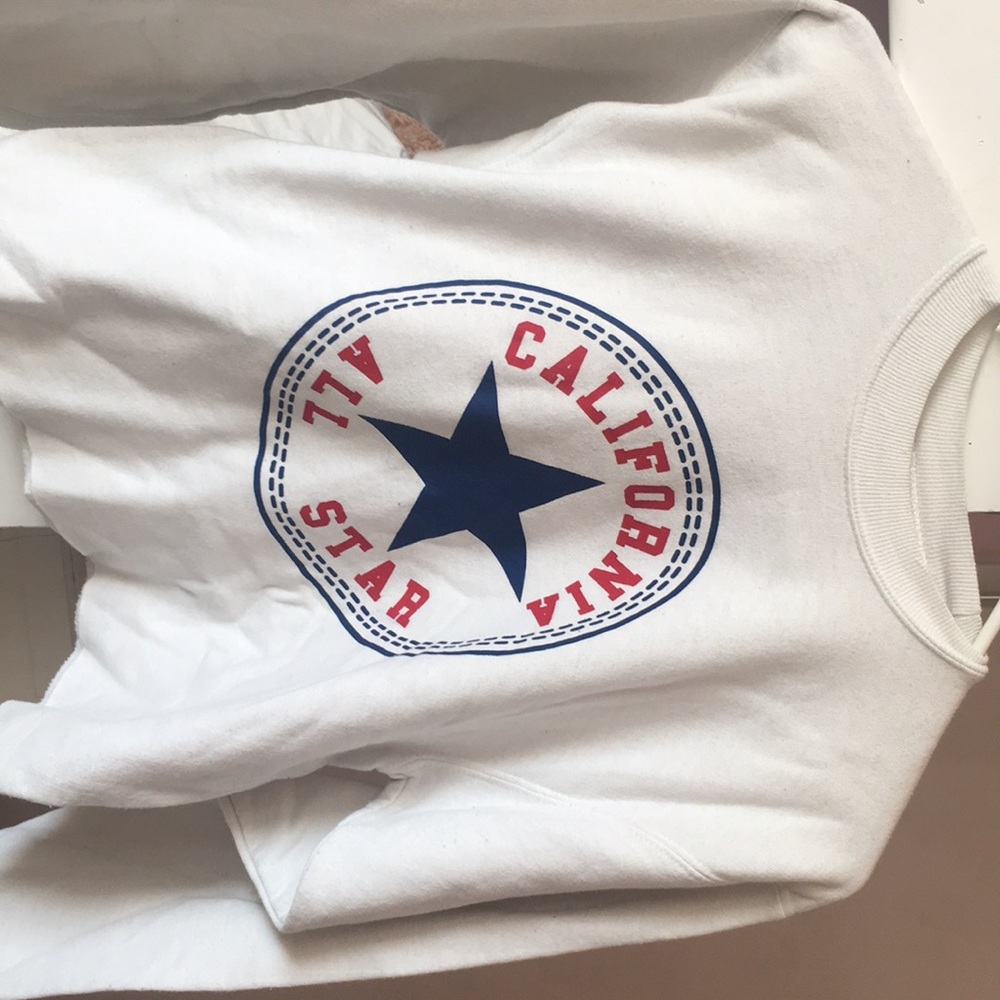 California all star converse cropped crew neck